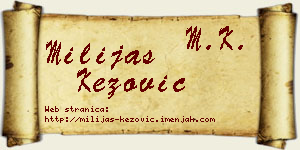Milijas Kezović vizit kartica